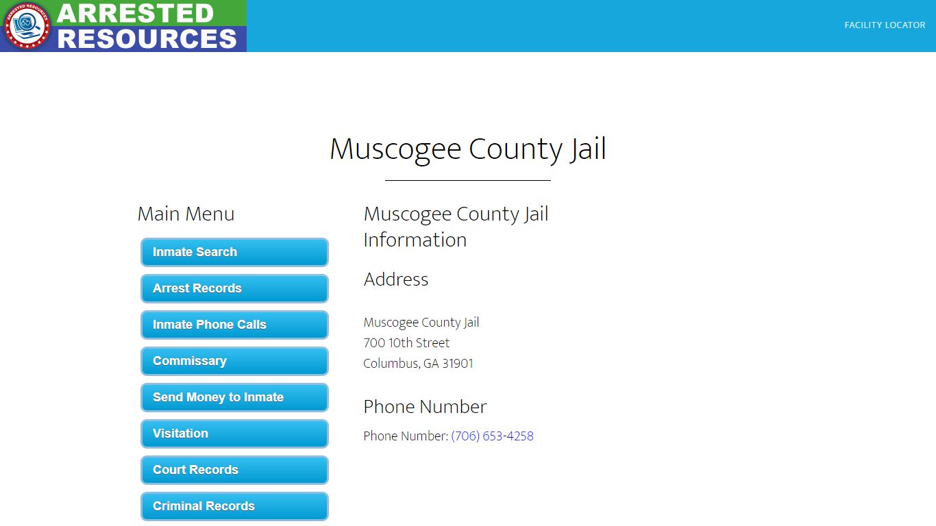 Muscogee County Jail - Inmate Search - Columbus, GA